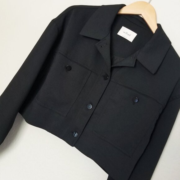Aritzia Wilfred Little Cropped Jacket in Black L $198 Minimalist Classic Boxy - Picture 8 of 16
